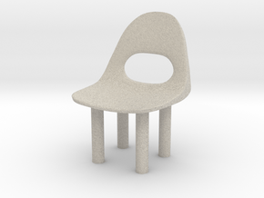 Modern Miniature 1:12 Chair in Natural Sandstone: 1:12