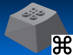 Mac Command Keycap (R1, 1x1) in White Natural Versatile Plastic