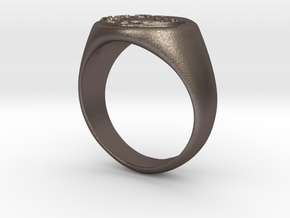 Size 7 Targaryen Ring in Polished Bronzed-Silver Steel: 7 / 54