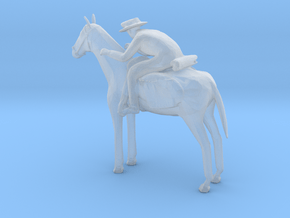O Scale Cowboy and Horse in Smooth Fine Detail Plastic