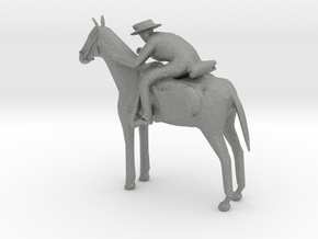 O Scale Cowboy and Horse in Gray PA12