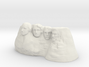 Mount Rushmore 3D print in White Natural Versatile Plastic