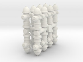 Fire Hydrant (x16) 1/64 in White Natural Versatile Plastic