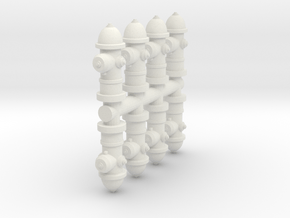 Fire Hydrant (x8) 1/48 in White Natural Versatile Plastic