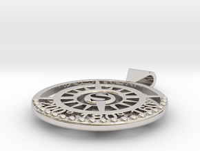 Nautical South Compass Pendant in Rhodium Plated Brass
