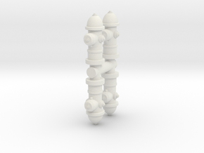 Fire Hydrant (x4) 1/35 in White Natural Versatile Plastic