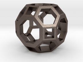 lawal 54mm v2 skeletal truncated cuboctahedron in Polished Bronzed-Silver Steel
