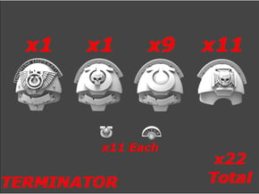 Ultra Terminator Reinforced Shoulderpads Sprue 2 in Tan Fine Detail Plastic