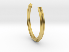 Star circumference ring in Polished Brass