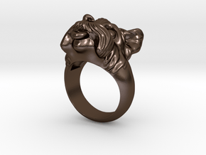 "Yorkie with bow" cutest ring, size 6 3/4 in Polished Bronze Steel