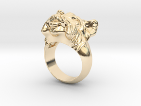 "Yorkie with bow" cutest ring, size 6 3/4 in 14k Gold Plated Brass