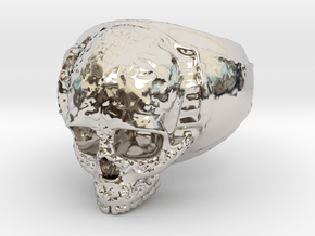 Skull Ring  in Rhodium Plated Brass