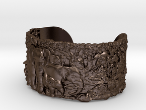 Elephants Bangle Bracelet in Polished Bronze Steel