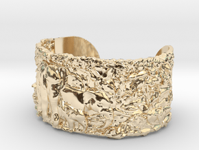 Elephants Bangle Bracelet in 14k Gold Plated Brass