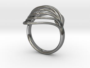 Shea | Ring  in Fine Detail Polished Silver: Medium