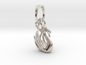 Swan pendant in Rhodium Plated Brass