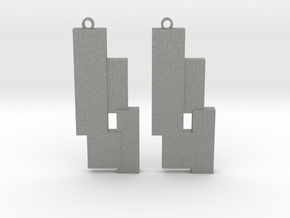 Modern Earrings Design  in Gray PA12: Small