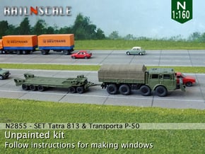 SET Tatra 813 8x8 & Transporta P-50 (N 1:160) in Tan Fine Detail Plastic