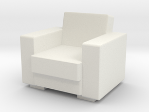 Vintage Armchair 1/48 in White Natural Versatile Plastic
