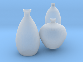 Modern Miniature 1:24 Vase Set in Tan Fine Detail Plastic