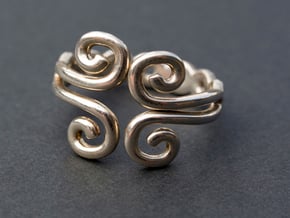 4 Spirals Ring in Polished Silver