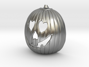 Halloween HEART Pumpkin Pendant ⛧VIL⛧ in Natural Silver
