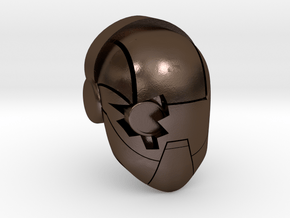 Chameleo's Head (Battle Damaged) in Polished Bronze Steel