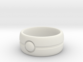 One Bead Ring - Size 23 in White Natural Versatile Plastic