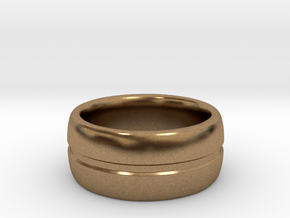 Simple Ridged Ring - Size 23 in Natural Brass