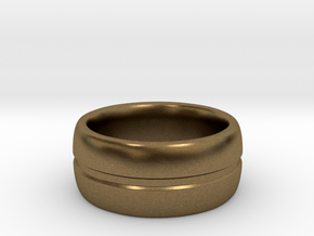 Simple Ridged Ring - Size 23 in Natural Bronze
