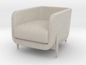 Modern Miniature 1:24 Armchair in Natural Sandstone: 1:24