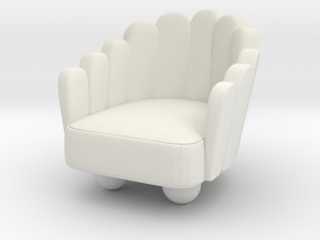 Modern Miniature 1:24 Armchair in White Natural Versatile Plastic: 1:24