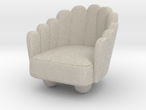 Modern Miniature 1:24 Armchair in Natural Sandstone: 1:24