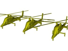 1/200 scale Kaman K-1200 K-MAX helicopters x 3 in Clear Ultra Fine Detail Plastic
