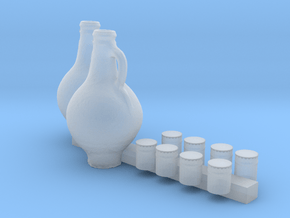 S Scale Cups and Pitchers in Smooth Fine Detail Plastic