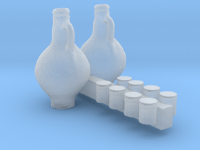 O Scale Cups and Pitchers in Smooth Fine Detail Plastic