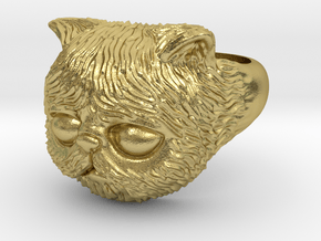 Persian kitten ring size 7 in Natural Brass