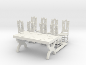 O Scale Table and Place Settings in White Natural Versatile Plastic