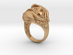 Skull & snakes ring sz 10.5 in Natural Bronze
