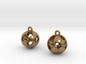 Soccer Balls Earrings in Natural Brass