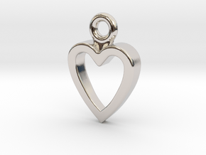 Heart Charm / Pendant / Trinket in Platinum