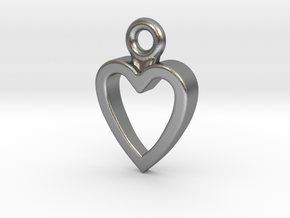 Heart Charm / Pendant / Trinket in Natural Silver