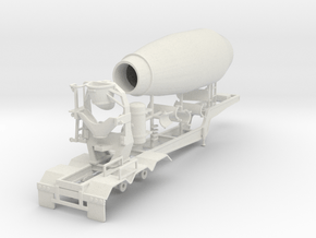 1/64th Cement Concrete mixer trailer in White Natural Versatile Plastic