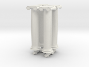Greek Ionic Column (x4) 1/144 in White Natural Versatile Plastic