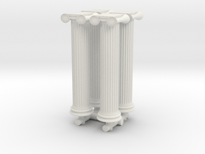 Greek Ionic Column (x4) 1/160 in White Natural Versatile Plastic