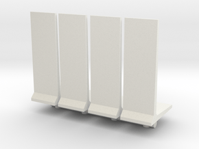 Retaining Concrete Wall (x4) 1/120 in White Natural Versatile Plastic