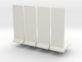 Retaining Concrete Wall (x4) 1/144 in White Natural Versatile Plastic