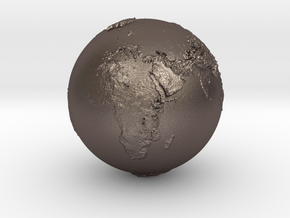 earth relieve in Polished Bronzed-Silver Steel