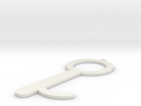Door opener/pusher keychain in White Premium Versatile Plastic