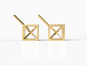 CROSS EARRINGS in Natural Brass